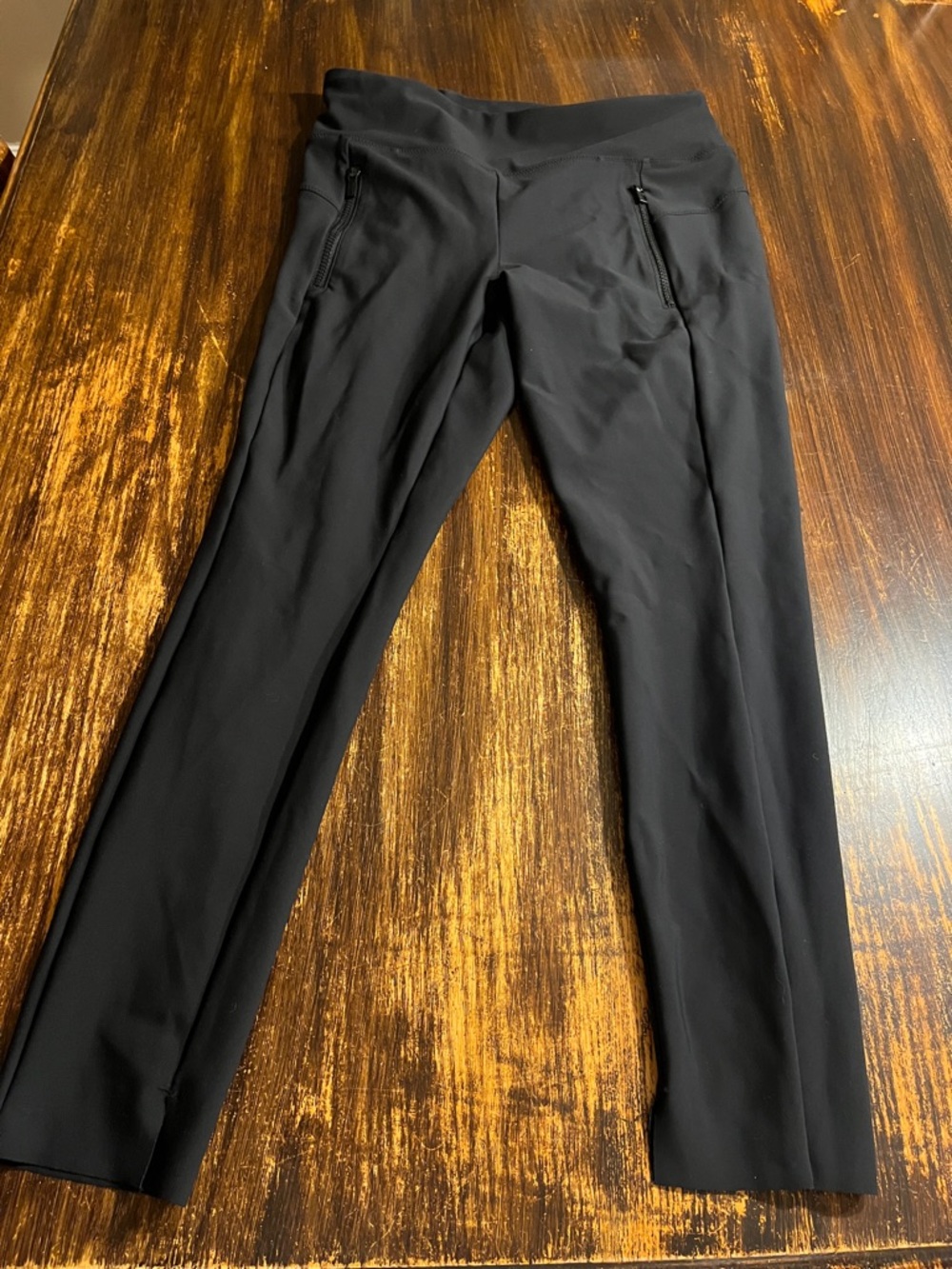 Athleta Black Women's Performance Leggings with Zipper Pockets